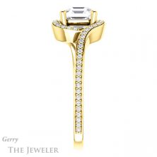 14k Yellow Gold Asscher Cut Forever One Engagement Ring Setting #GTJ1130-asscher-fo-y