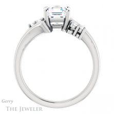 14k White Gold Asscher Cut Forever One Engagement Ring Setting #GTJ1131-asscher-fo-w 2 14k White Gold Asscher Cut Forever One Engagement Ring Setting #GTJ1131-asscher-fo-w
