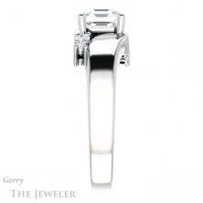 14k White Gold Asscher Cut Forever One Engagement Ring Setting #GTJ1131-asscher-fo-w 3 14k White Gold Asscher Cut Forever One Engagement Ring Setting #GTJ1131-asscher-fo-w