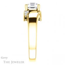14k Yellow Gold Asscher Cut Forever One Engagement Ring Setting #GTJ1131-asscher-fo-y 3 14k Yellow Gold Asscher Cut Forever One Engagement Ring Setting #GTJ1131-asscher-fo-y