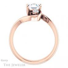14k Rose Gold Asscher Cut Forever One Engagement Ring Setting #GTJ1132-asscher-fo-r