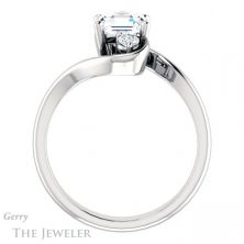 14k White Gold Asscher Cut Forever One Engagement Ring Setting #GTJ1132-asscher-fo-w
