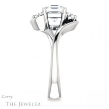 14k White Gold Asscher Cut Forever One Engagement Ring Setting #GTJ1132-asscher-fo-w