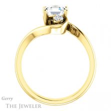 14k Yellow Gold Asscher Cut Forever One Engagement Ring Setting #GTJ1132-asscher-fo-y