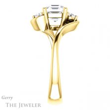 14k Yellow Gold Asscher Cut Forever One Engagement Ring Setting #GTJ1132-asscher-fo-y