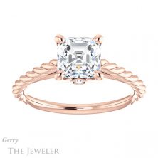 14k Rose Gold Asscher Cut Forever One Engagement Ring Setting #GTJ1134-asscher-fo-r 1 14k Rose Gold Asscher Cut Forever One Engagement Ring Setting #GTJ1134-asscher-fo-r