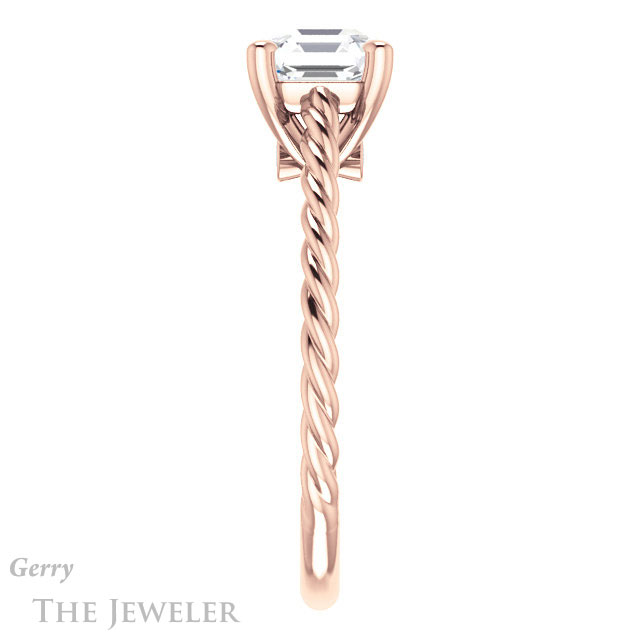 14k Rose Gold Asscher Cut Forever One Engagement Ring Setting #GTJ1134-asscher-fo-r 3 14k Rose Gold Asscher Cut Forever One Engagement Ring Setting #GTJ1134-asscher-fo-r