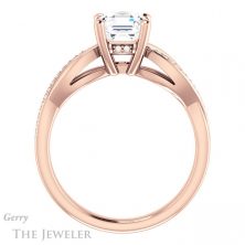 14k Rose Gold Asscher Cut Forever One Engagement Ring Setting #GTJ1135-asscher-fo-r 2 14k Rose Gold Asscher Cut Forever One Engagement Ring Setting #GTJ1135-asscher-fo-r