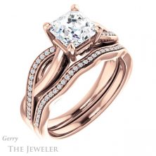 14k Rose Gold Asscher Cut Forever One Engagement Ring Setting #GTJ1135-asscher-fo-r 6 14k Rose Gold Asscher Cut Forever One Engagement Ring Setting #GTJ1135-asscher-fo-r
