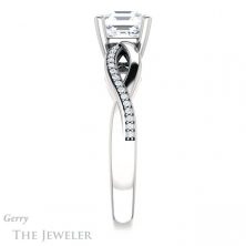 14k White Gold Asscher Cut Forever One Engagement Ring Setting #GTJ1135-asscher-fo-w 3 14k White Gold Asscher Cut Forever One Engagement Ring Setting #GTJ1135-asscher-fo-w