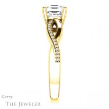 14k Yellow Gold Asscher Cut Forever One Engagement Ring Setting #GTJ1135-asscher-fo-y 3 14k Yellow Gold Asscher Cut Forever One Engagement Ring Setting #GTJ1135-asscher-fo-y