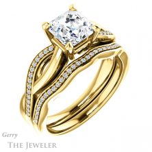 14k Yellow Gold Asscher Cut Forever One Engagement Ring Setting #GTJ1135-asscher-fo-y 6 14k Yellow Gold Asscher Cut Forever One Engagement Ring Setting #GTJ1135-asscher-fo-y