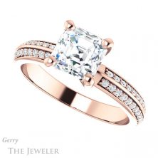 14k Rose Gold Asscher Cut Forever One Engagement Ring Setting #GTJ1136-asscher-fo-r 5 14k Rose Gold Asscher Cut Forever One Engagement Ring Setting #GTJ1136-asscher-fo-r