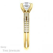 14k Yellow Gold Asscher Cut Forever One Engagement Ring Setting #GTJ1136-asscher-fo-y