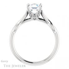 14k White Gold Asscher Cut Forever One Engagement Ring Setting #GTJ1137-asscher-fo-w