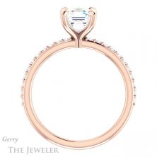 14k Rose Gold Asscher Cut Forever One Engagement Ring Setting #GTJ1138-asscher-fo-r 2 14k Rose Gold Asscher Cut Forever One Engagement Ring Setting #GTJ1138-asscher-fo-r
