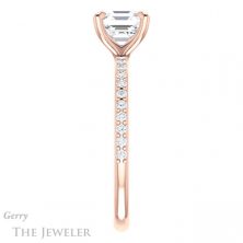 14k Rose Gold Asscher Cut Forever One Engagement Ring Setting #GTJ1138-asscher-fo-r 3 14k Rose Gold Asscher Cut Forever One Engagement Ring Setting #GTJ1138-asscher-fo-r