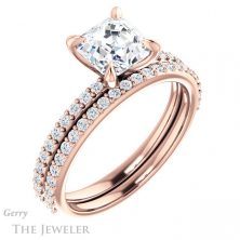 14k Rose Gold Asscher Cut Forever One Engagement Ring Setting #GTJ1138-asscher-fo-r 6 14k Rose Gold Asscher Cut Forever One Engagement Ring Setting #GTJ1138-asscher-fo-r