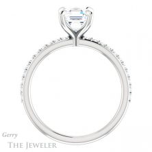 14k White Gold Asscher Cut Forever One Engagement Ring Setting #GTJ1138-asscher-fo-w 2 14k White Gold Asscher Cut Forever One Engagement Ring Setting #GTJ1138-asscher-fo-w