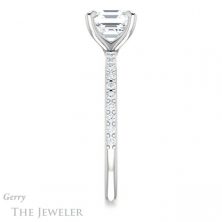 14k White Gold Asscher Cut Forever One Engagement Ring Setting #GTJ1138-asscher-fo-w 3 14k White Gold Asscher Cut Forever One Engagement Ring Setting #GTJ1138-asscher-fo-w