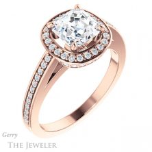 14k Rose Gold Asscher Cut Forever One Engagement Ring Setting #GTJ1140-asscher-fo-r