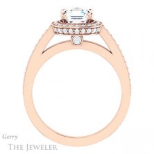 14k Rose Gold Asscher Cut Forever One Engagement Ring Setting #GTJ1140-asscher-fo-r