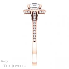 14k Rose Gold Asscher Cut Forever One Engagement Ring Setting #GTJ1140-asscher-fo-r