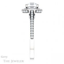 14k White Gold Asscher Cut Forever One Engagement Ring Setting #GTJ1140-asscher-fo-w
