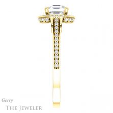 14k Yellow Gold Asscher Cut Forever One Engagement Ring Setting #GTJ1140-asscher-fo-y