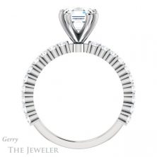 14k White Gold Asscher Cut Forever One Engagement Ring Setting #GTJ1141-asscher-fo-w