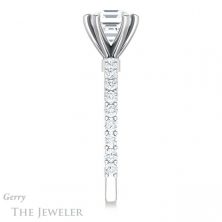 14k White Gold Asscher Cut Forever One Engagement Ring Setting #GTJ1141-asscher-fo-w