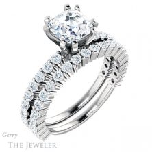 14k White Gold Asscher Cut Forever One Engagement Ring Setting #GTJ1141-asscher-fo-w
