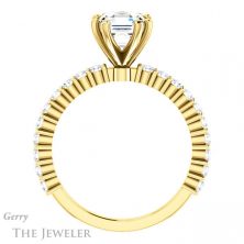 14k Yellow Gold Asscher Cut Forever One Engagement Ring Setting #GTJ1141-asscher-fo-y