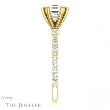14k Yellow Gold Asscher Cut Forever One Engagement Ring Setting #GTJ1141-asscher-fo-y