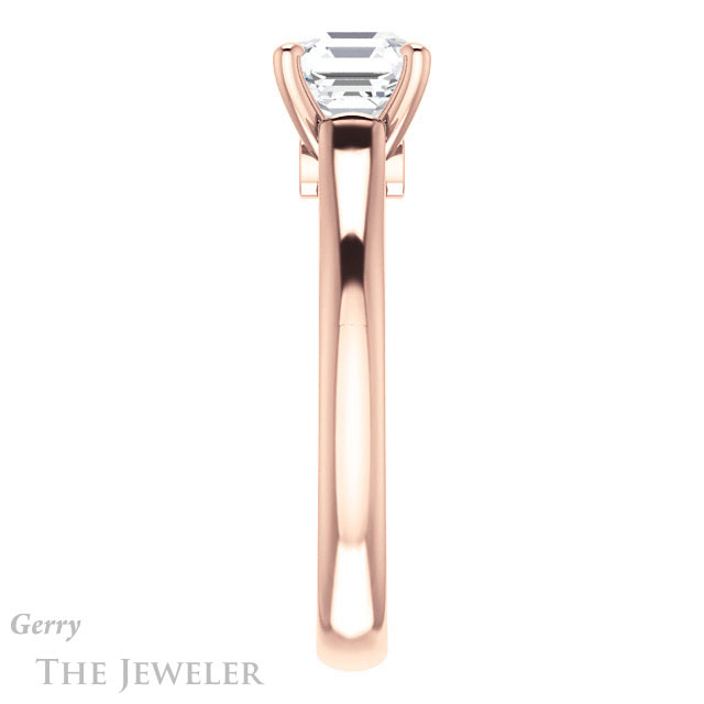 14k Rose Gold Asscher Cut Forever One Engagement Ring Setting #GTJ1142-asscher-fo-r 3 14k Rose Gold Asscher Cut Forever One Engagement Ring Setting #GTJ1142-asscher-fo-r