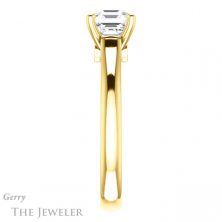 14k Yellow Gold Asscher Cut Forever One Engagement Ring Setting #GTJ1142-asscher-fo-y