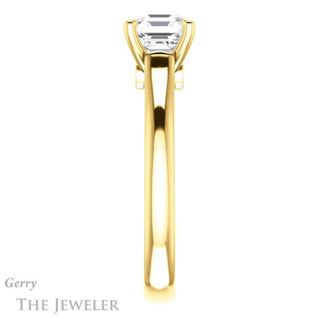 14k Yellow Gold Asscher Cut Forever One Engagement Ring Setting #GTJ1142-asscher-fo-y