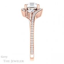 14k Rose Gold Asscher Cut Forever One Engagement Ring Setting #GTJ1143-asscher-fo-r 3 14k Rose Gold Asscher Cut Forever One Engagement Ring Setting #GTJ1143-asscher-fo-r