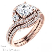 14k Rose Gold Asscher Cut Forever One Engagement Ring Setting #GTJ1143-asscher-fo-r 6 14k Rose Gold Asscher Cut Forever One Engagement Ring Setting #GTJ1143-asscher-fo-r