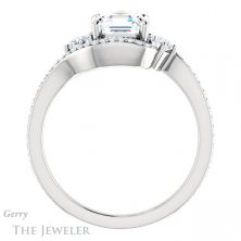 14k White Gold Asscher Cut Forever One Engagement Ring Setting #GTJ1143-asscher-fo-w