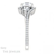 14k White Gold Asscher Cut Forever One Engagement Ring Setting #GTJ1143-asscher-fo-w