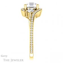 14k Yellow Gold Asscher Cut Forever One Engagement Ring Setting #GTJ1143-asscher-fo-y