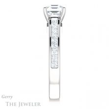 14k White Gold Asscher Cut Forever One Engagement Ring Setting #GTJ1144-asscher-fo-w