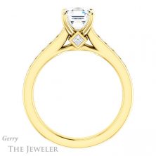 14k Yellow Gold Asscher Cut Forever One Engagement Ring Setting #GTJ1144-asscher-fo-y 2 14k Yellow Gold Asscher Cut Forever One Engagement Ring Setting #GTJ1144-asscher-fo-y