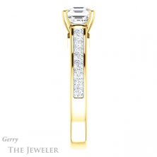 14k Yellow Gold Asscher Cut Forever One Engagement Ring Setting #GTJ1144-asscher-fo-y 3 14k Yellow Gold Asscher Cut Forever One Engagement Ring Setting #GTJ1144-asscher-fo-y