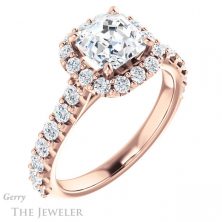 14k Rose Gold Asscher Cut Forever One Engagement Ring Setting #GTJ1145-asscher-fo-r 4 14k Rose Gold Asscher Cut Forever One Engagement Ring Setting #GTJ1145-asscher-fo-r