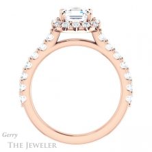 14k Rose Gold Asscher Cut Forever One Engagement Ring Setting #GTJ1145-asscher-fo-r 2 14k Rose Gold Asscher Cut Forever One Engagement Ring Setting #GTJ1145-asscher-fo-r