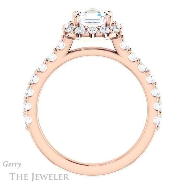 14k Rose Gold Asscher Cut Forever One Engagement Ring Setting #GTJ1145-asscher-fo-r