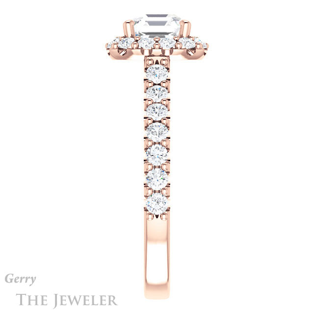 14k Rose Gold Asscher Cut Forever One Engagement Ring Setting #GTJ1145-asscher-fo-r 3 14k Rose Gold Asscher Cut Forever One Engagement Ring Setting #GTJ1145-asscher-fo-r