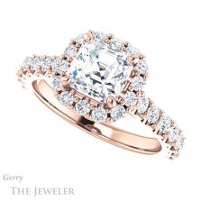 14k Rose Gold Asscher Cut Forever One Engagement Ring Setting #GTJ1145-asscher-fo-r 5 14k Rose Gold Asscher Cut Forever One Engagement Ring Setting #GTJ1145-asscher-fo-r